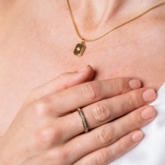 Ring Brilliant Rotating 18K Gold Plated