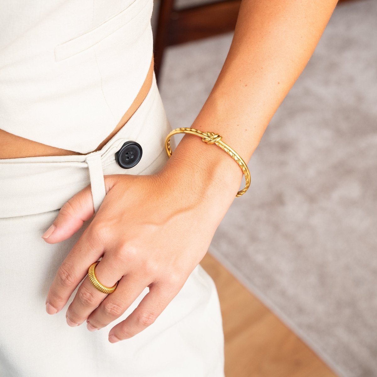 Twisted Knot Bracelet 18K Gold Plated