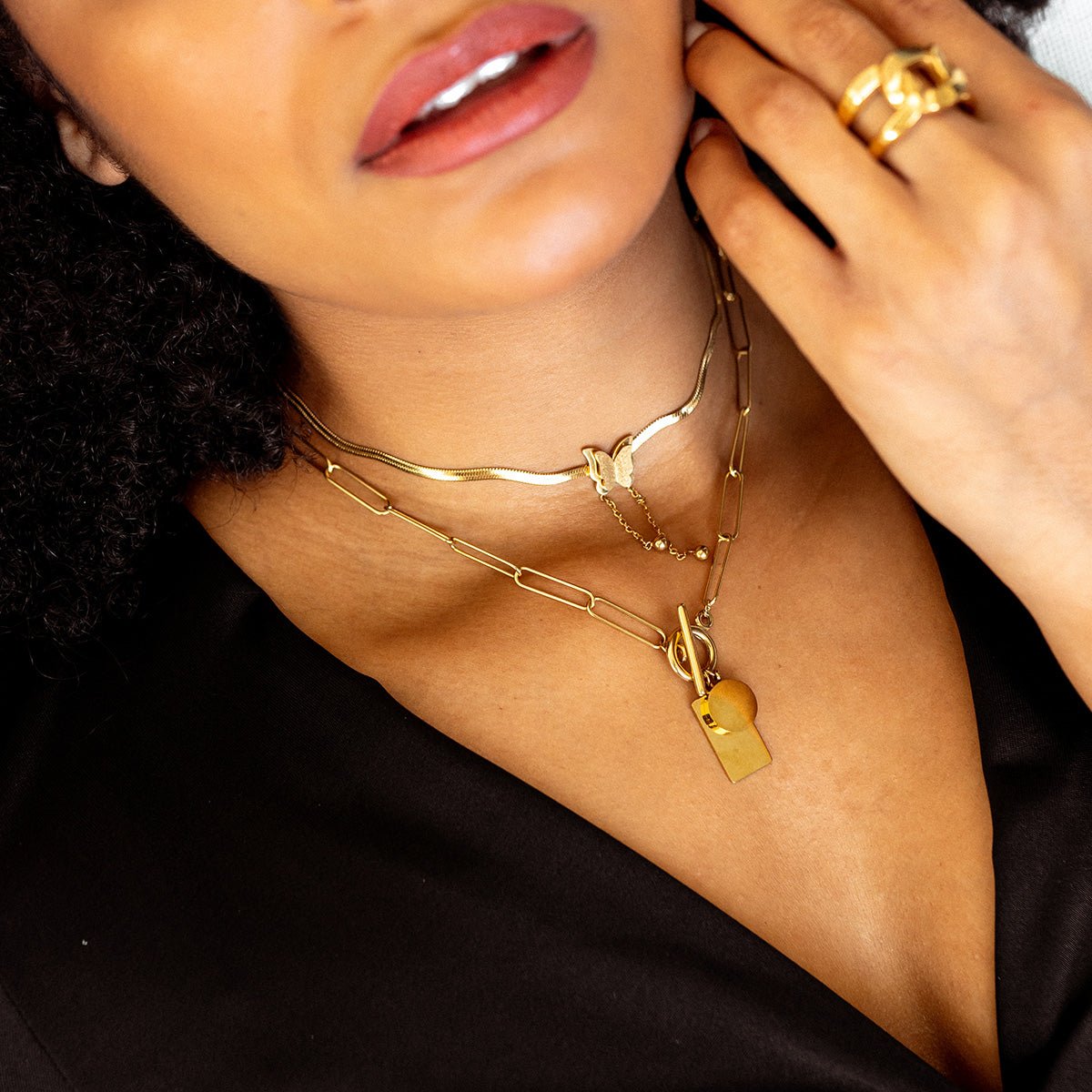 Necklace Free Butterfly Mesh 18K Gold Plated