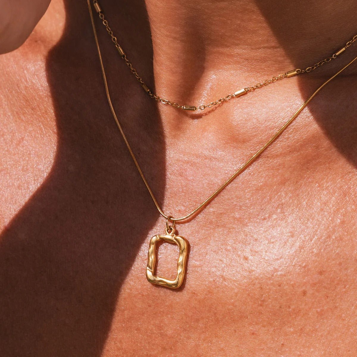 Necklace Mixes Pendant Abstract 18K Gold Plated