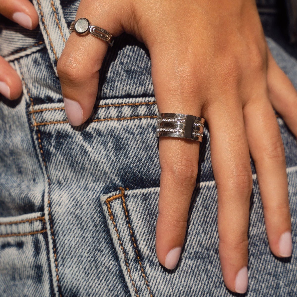 Ring Caviar Stack - Silver