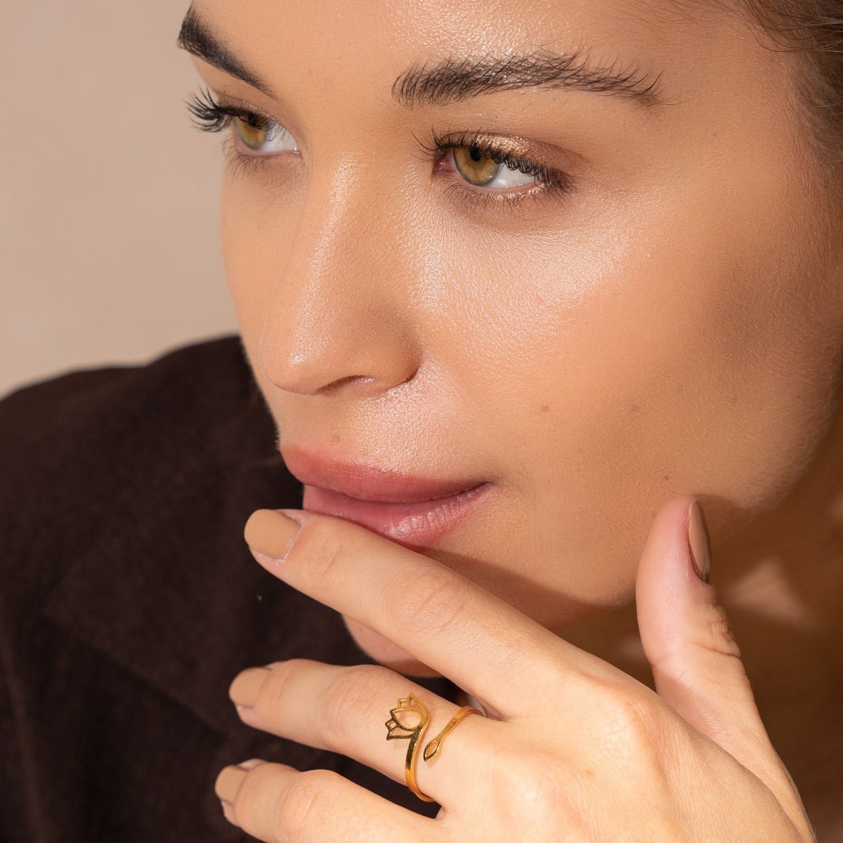 Ring Lotus Flower 18K Gold Plated