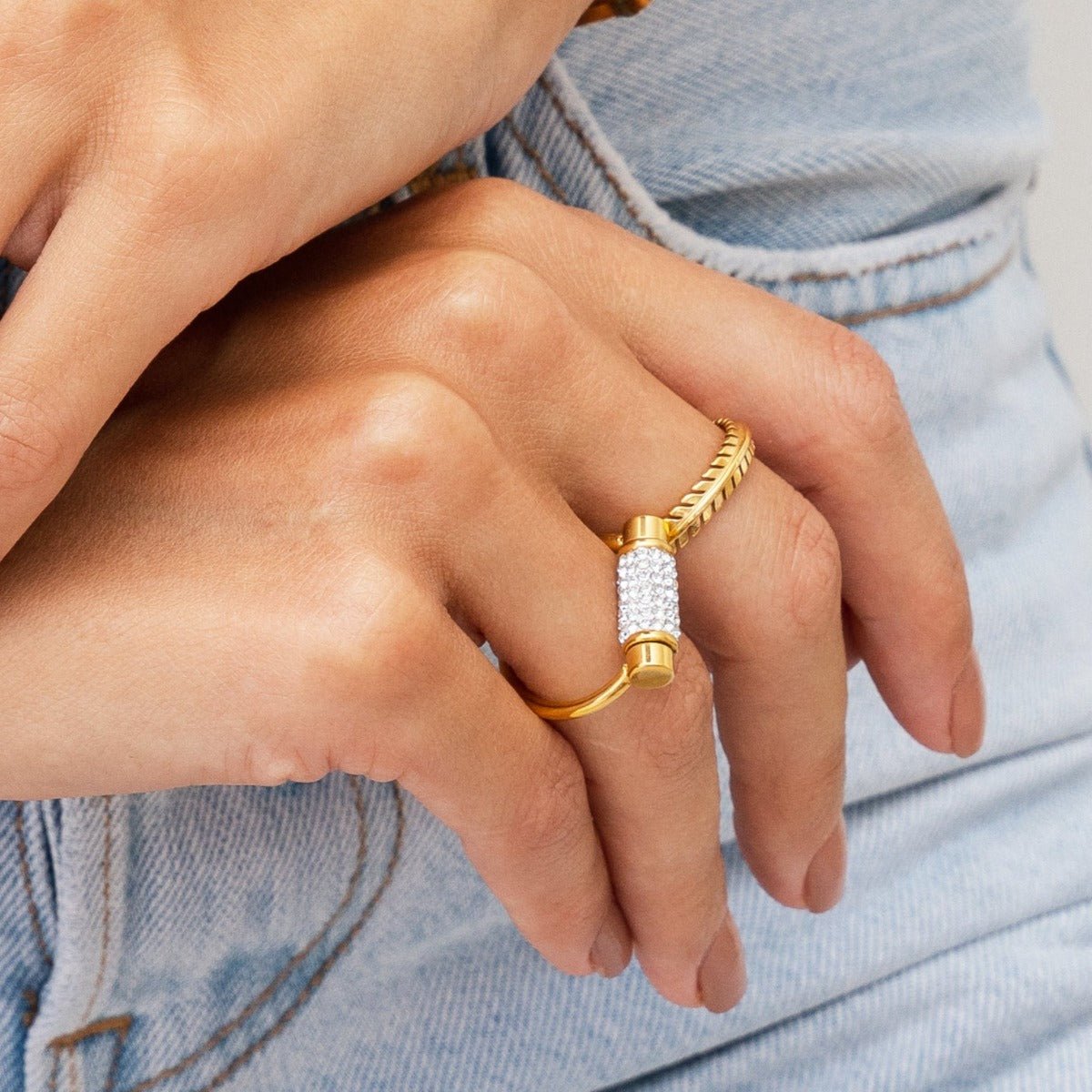 Ring Glitz Spinning 18K Gold Plated