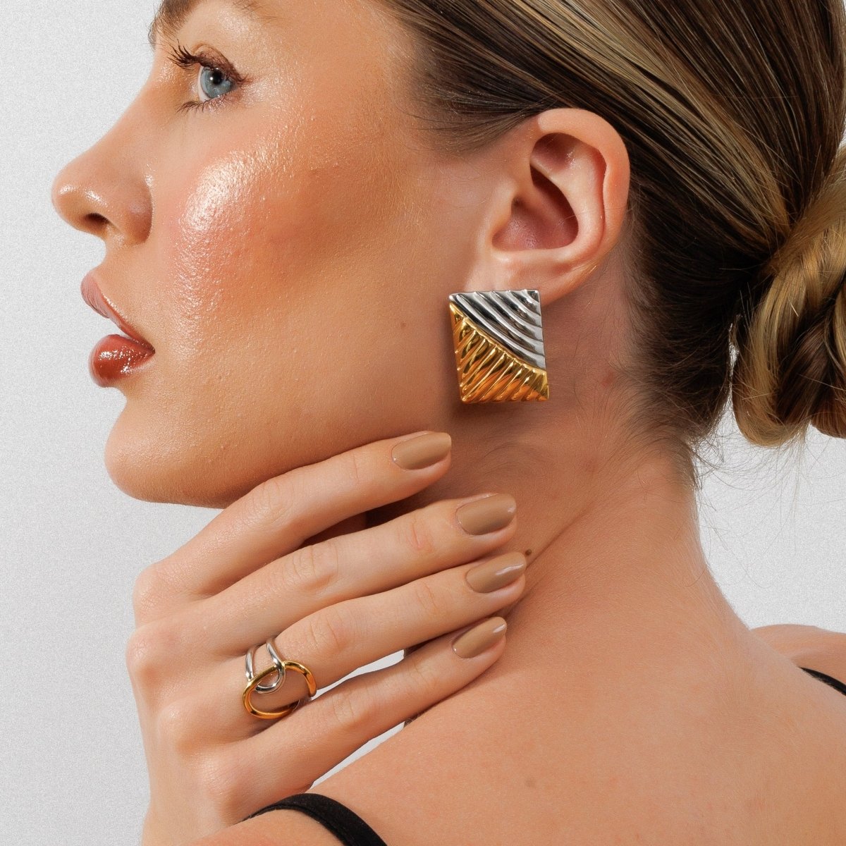 Ring Laços of Luz Adjustable with Mixed Gold and Silver Finish