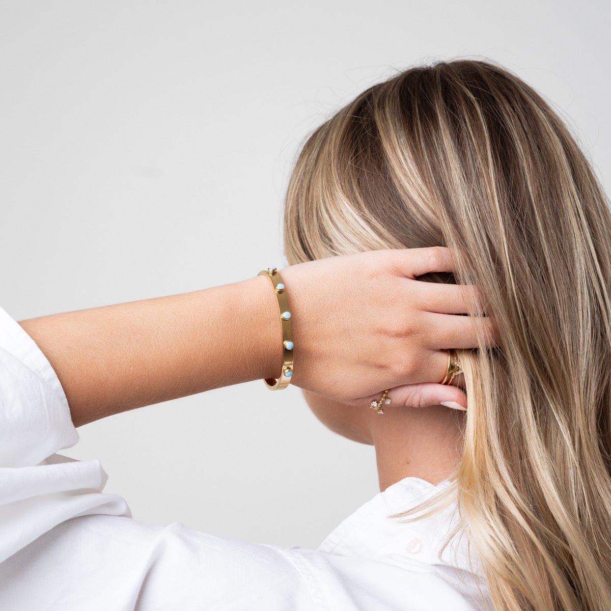Aqua Stone Bracelet 18K Gold Plated