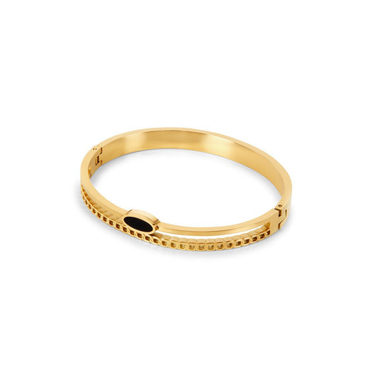 Layered Onyx Bracelet 18K Gold Plated