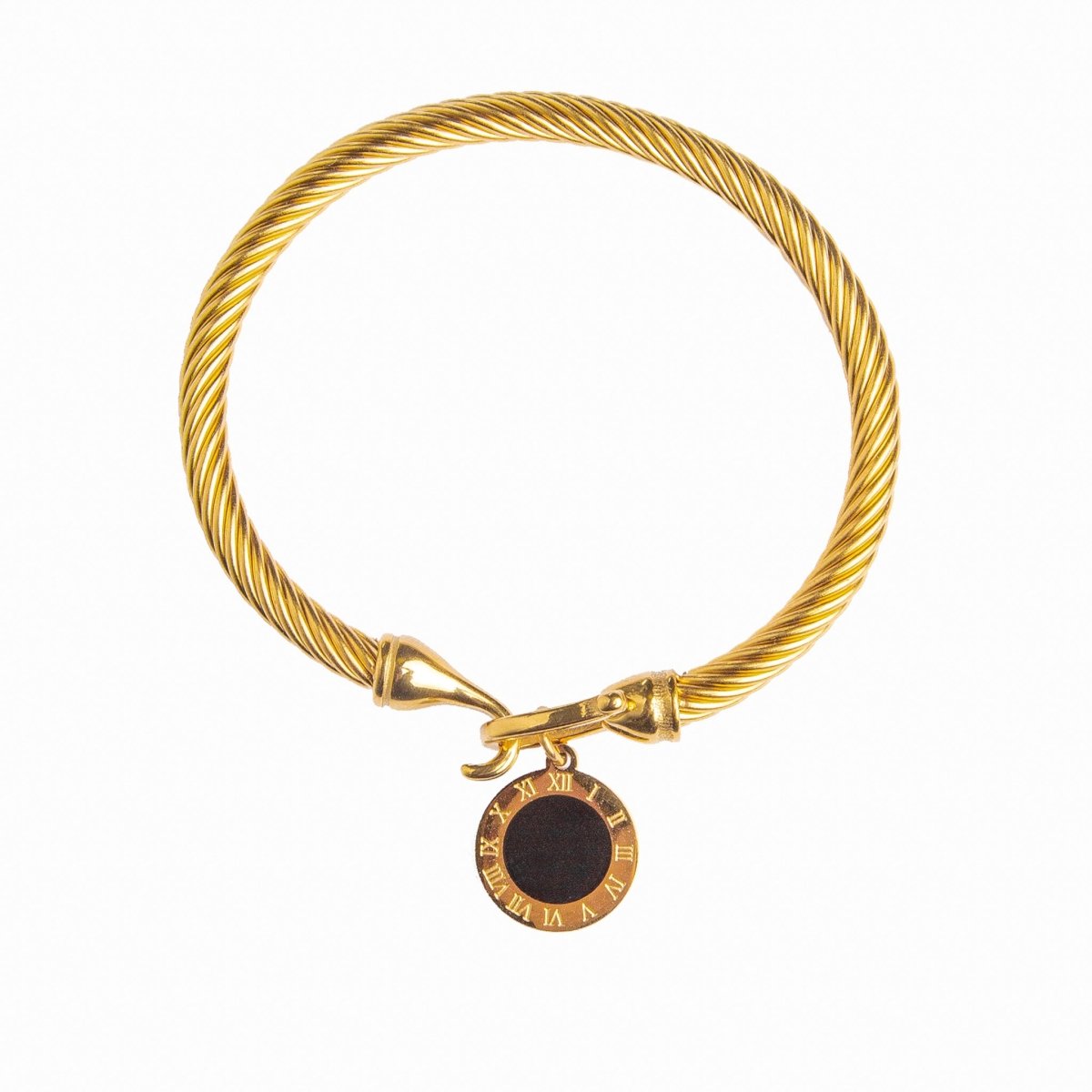 Onyx Pendant Bracelet 18K Gold Plated