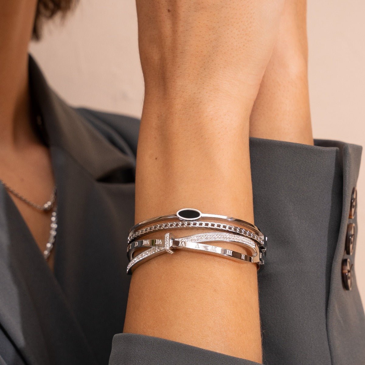 Romano Zirconia Bracelet - Silver