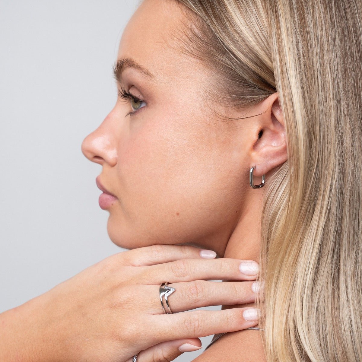 Earring Square Hoop - Silver
