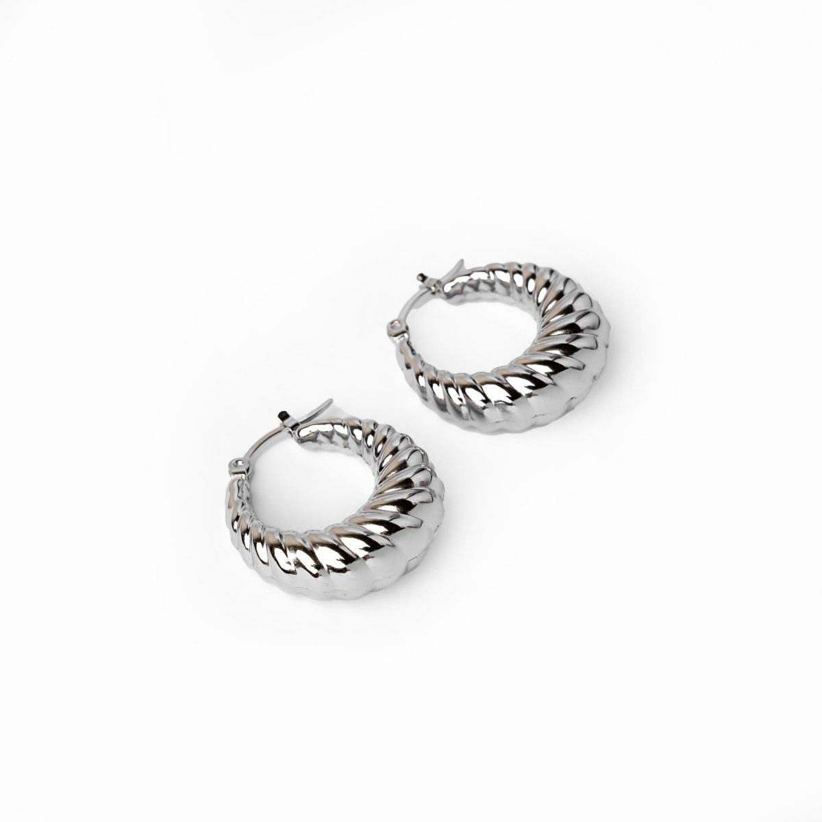 Earring of Hoop Croissant - Silver