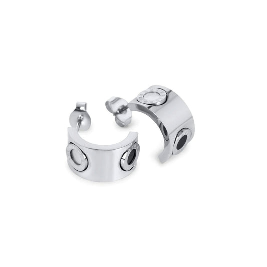 Spinning Roman Numeral Earring - Silver