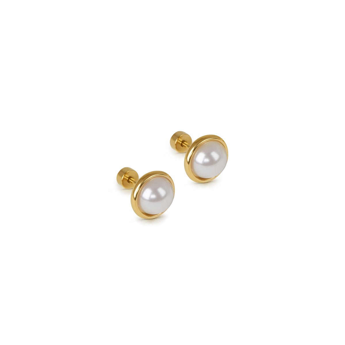 Earring Solitaire Pearl 18K Gold Plated