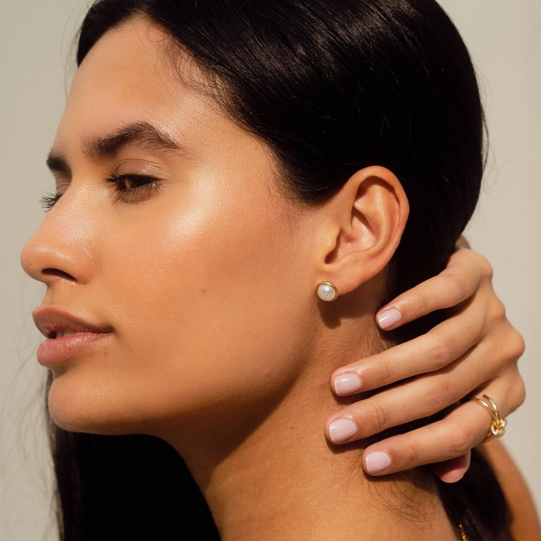 18K Gold-Plated Solitaire Pearl Earring