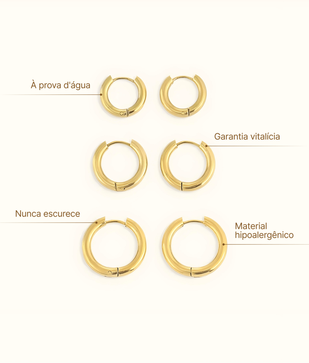 Trio of Hoops Earring 18K Gold Plated