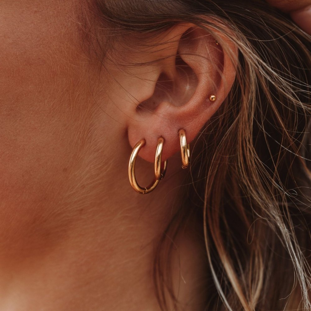 Trio of Hoops Earring 18K Gold Plated