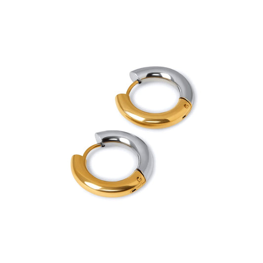 Contrast Hoop Earrings 18K Gold Plated