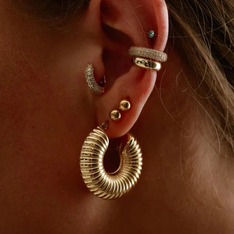 Bold Ziza Hoop Earrings 18K Gold Plated