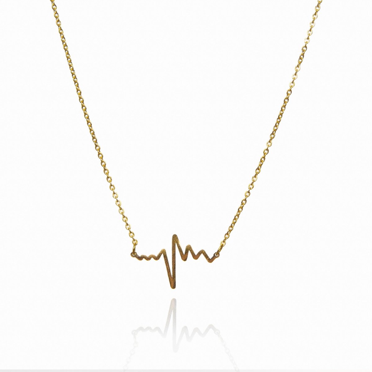 Necklace Life Heartbeat Pendant 18K Gold Plated
