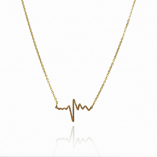 Necklace Life Heartbeat Pendant 18K Gold Plated