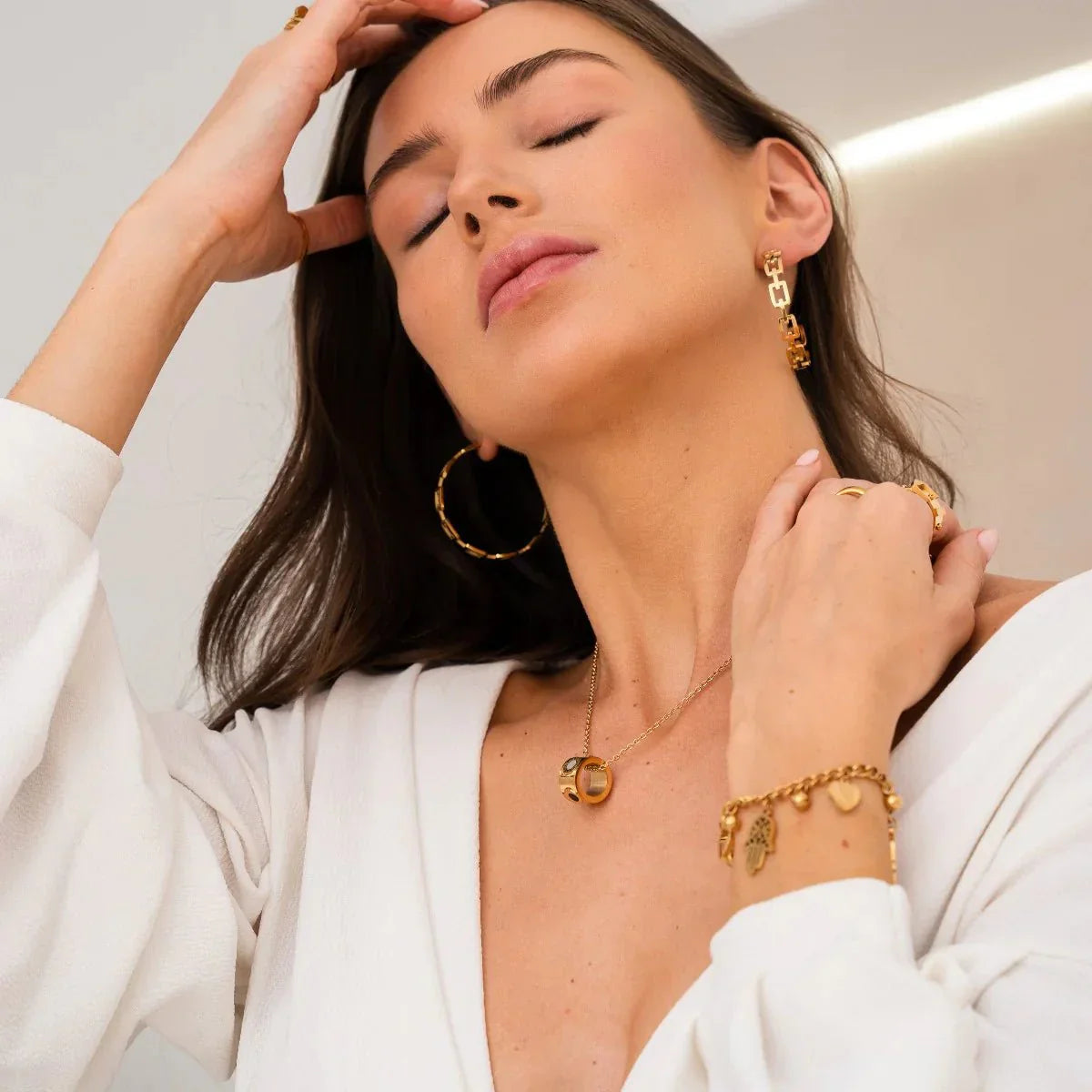 Necklace Spinning Roman Numeral 18K Gold Plated