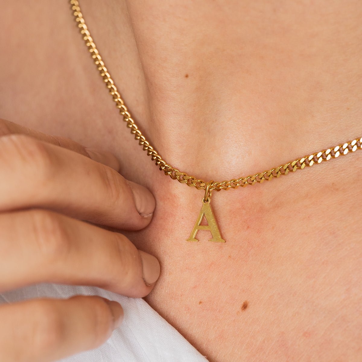 Necklace Letter Initial Chain 18K Gold Plated
