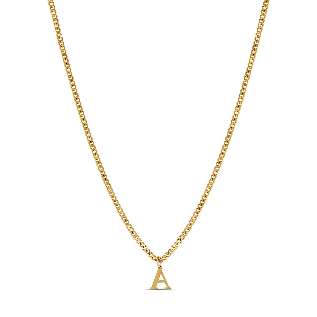 Necklace Letter Initial Chain 18K Gold Plated
