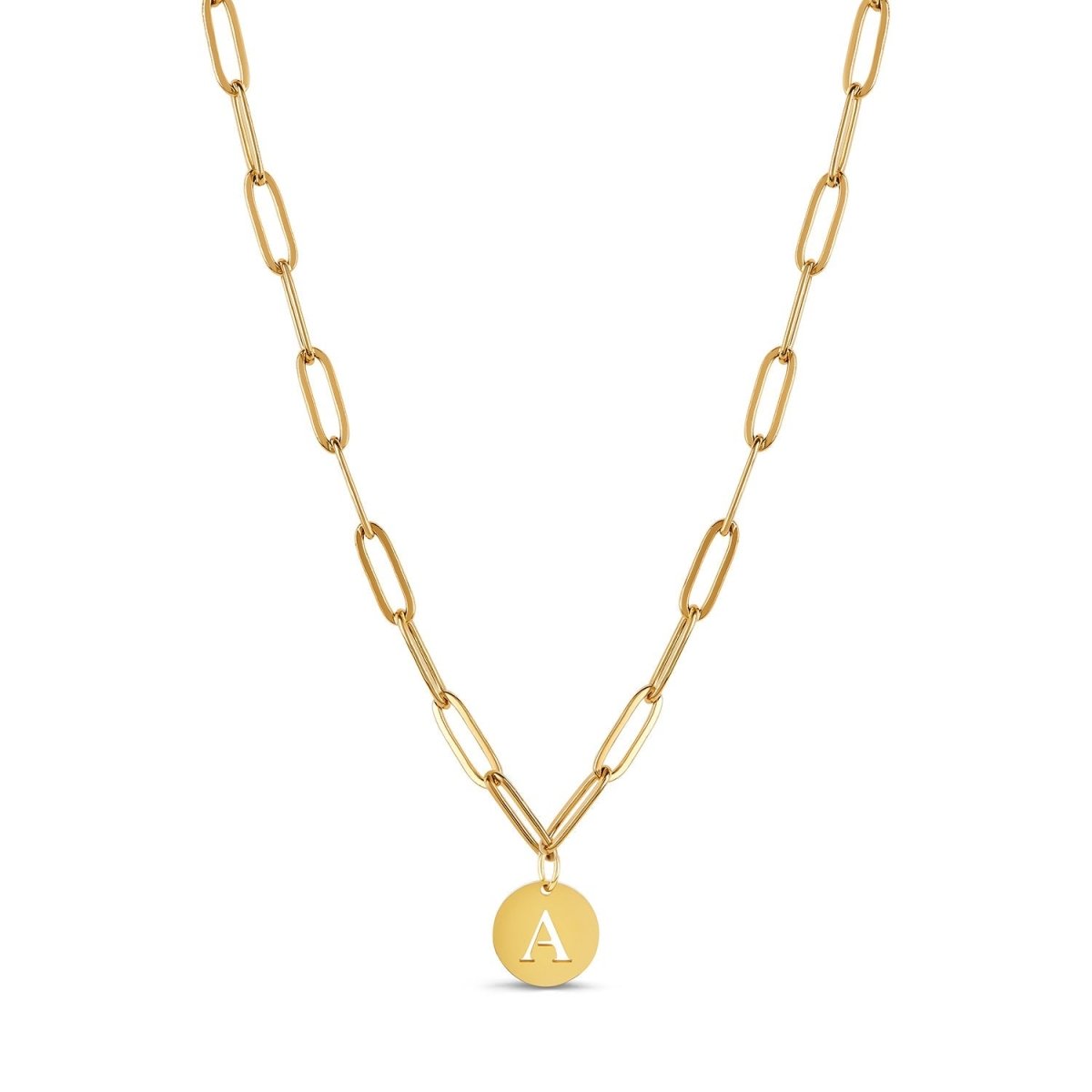 Necklace Letter Initial Clip Chain 18K Gold Plated