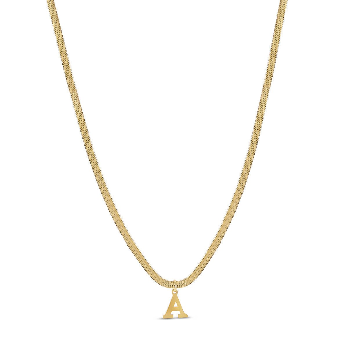 Necklace Letter Initial Mesh 18K Gold Plated