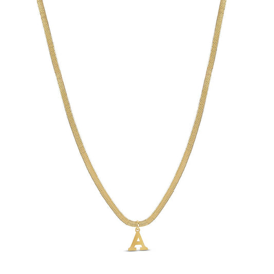 Necklace Letter Initial Mesh 18K Gold Plated