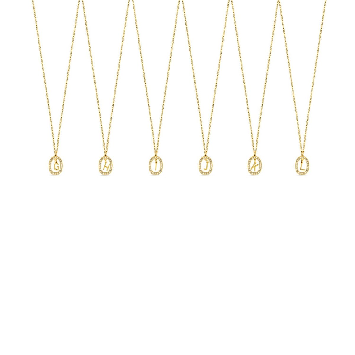 Necklace Letter Initial Prism 18K Gold Plated
