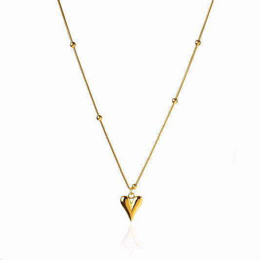 Life Love Heart Necklace 18K Gold Plated