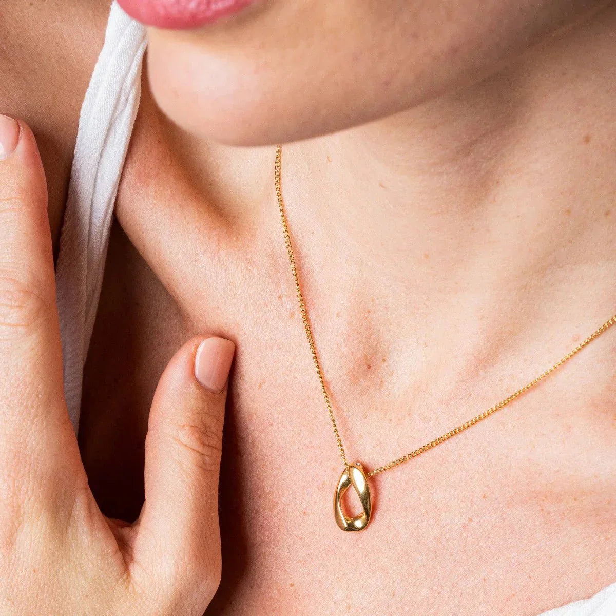 Necklace Link Pendant 18K Gold Plated