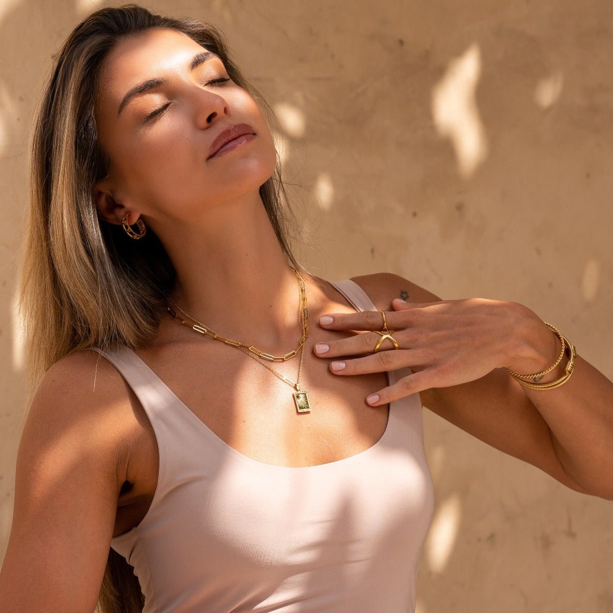 Necklace Sunrise Pendant Sunrise 18K Gold Plated