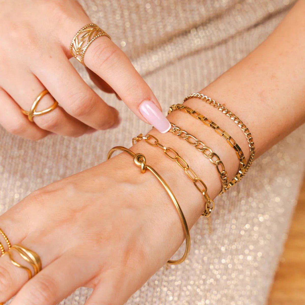 Elegance Bracelet & Knot Bracelet Kit 18K Gold Plated