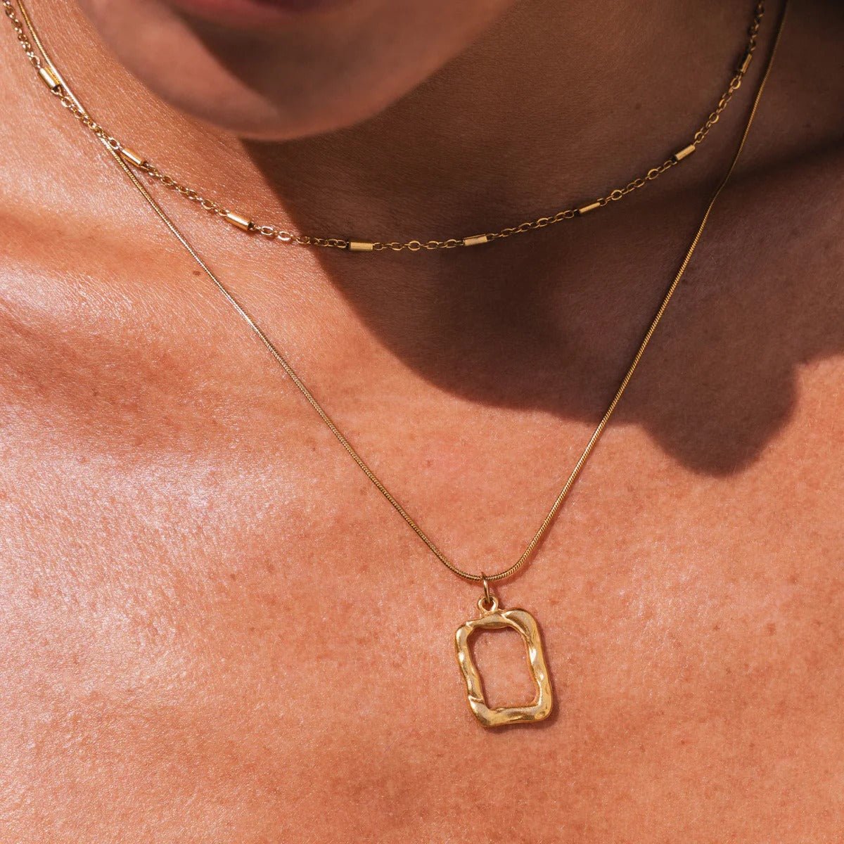 Necklace Mixes Pendant Abstract 18K Gold Plated